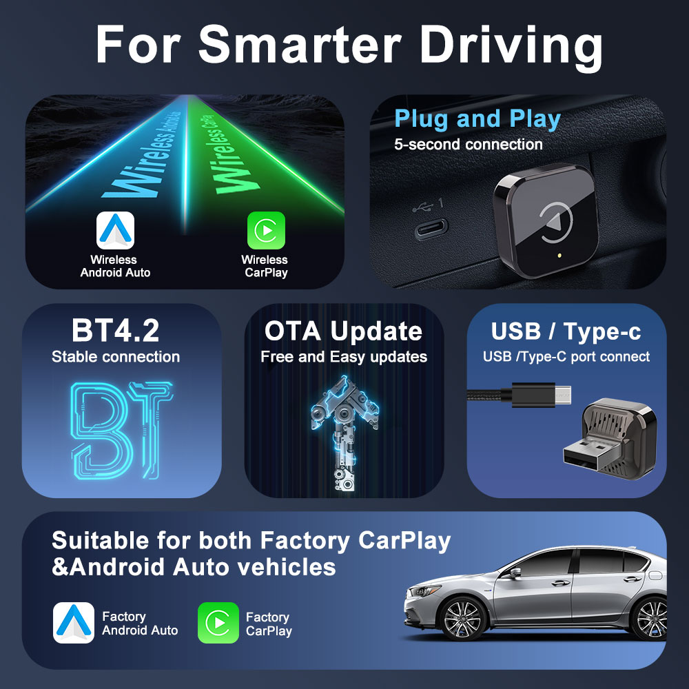 Wireless Carplay Adapter Andro - Wifi Smart Plug recension och pris