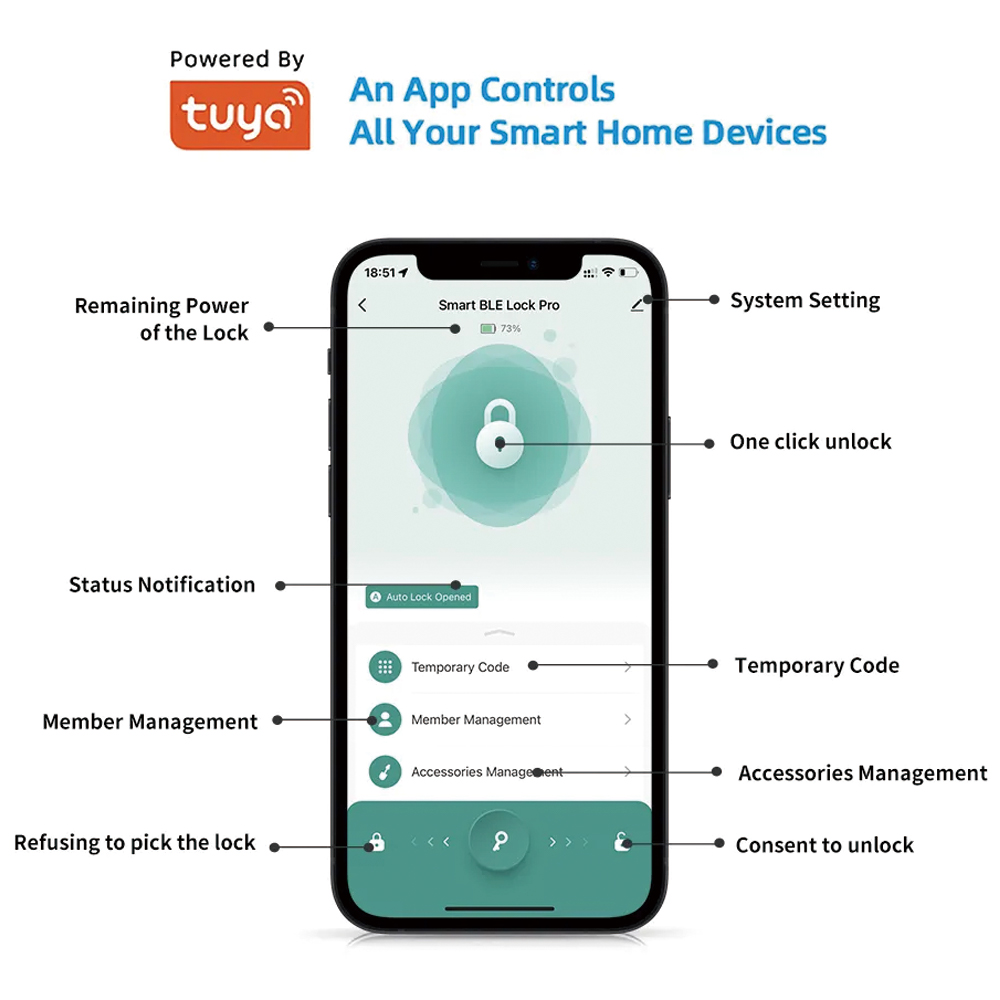 TYSH Tuya Smart Automatic Secu - Smart Door Lock Wifi recension och pris