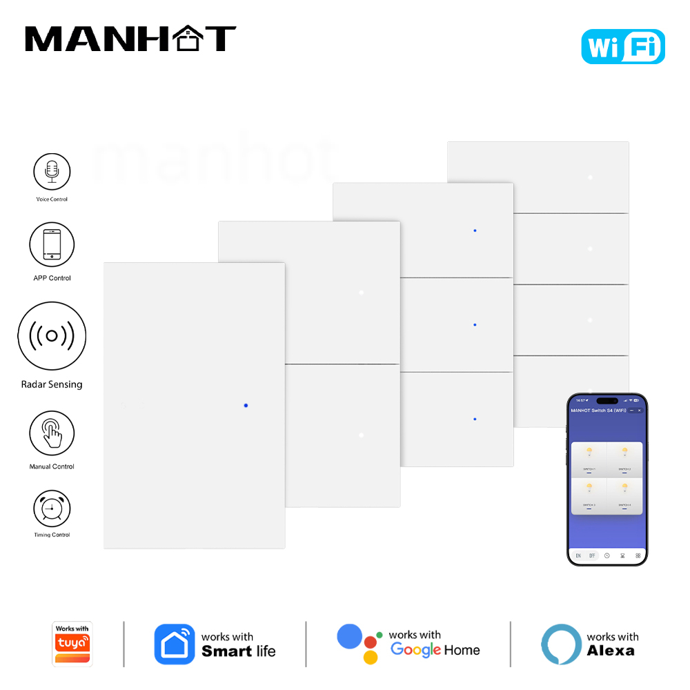 MANHOT WiFi Smart Light Switch - Smart Light Switch Wifi recension och pris