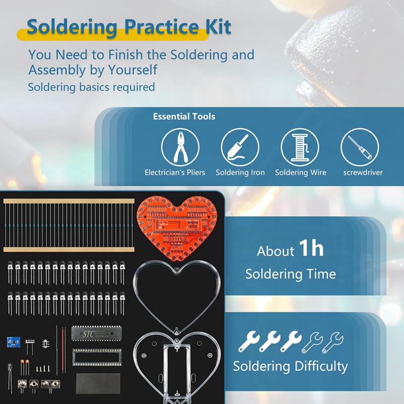 ●Soldering Practice Kit, Heart - Electronics Project Kit recension och pris